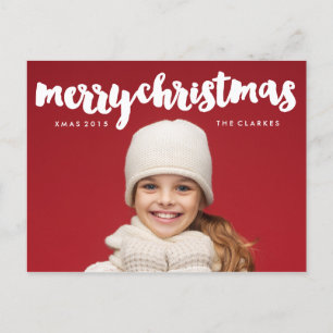 Postal Festiva Divertido Merry Christmas Handwriting