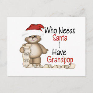 Postal Festiva Divertido que necesita a Santa Grandpop