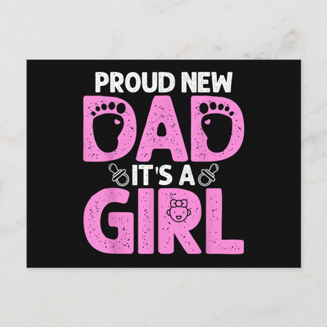 Postal Festiva Divertido regalo de nuevo papá orgulloso para homb (Anverso)