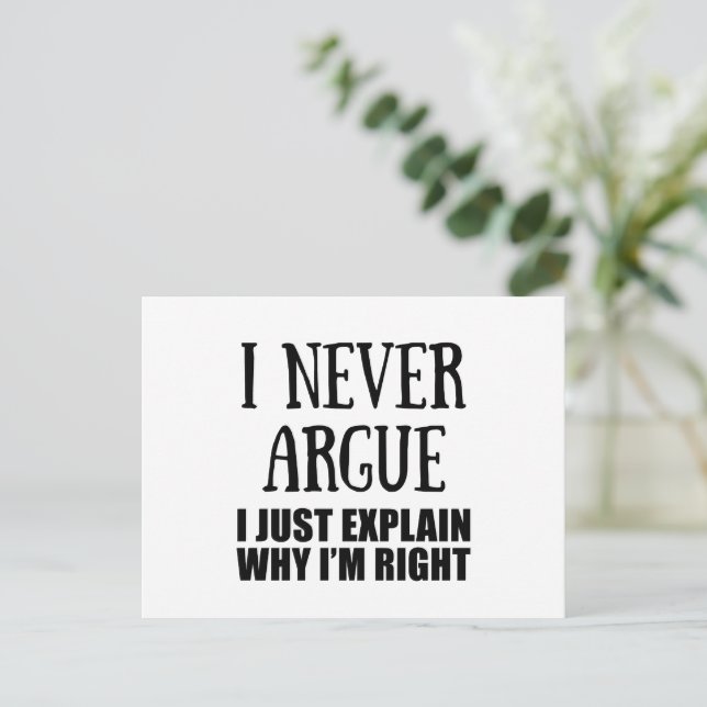 Postal Festiva Divertido sarcasmo cita sarcasmo de humor para adu (Anverso de pie)