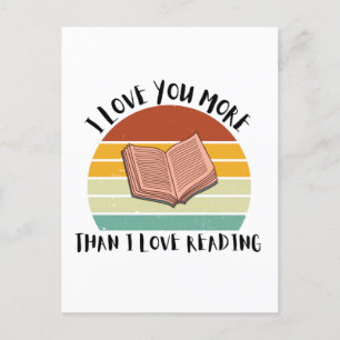 Postal Festiva Divertido Te Amo Más Que Leer