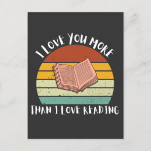 Postal Festiva Divertido Te Amo Más Que Leer
