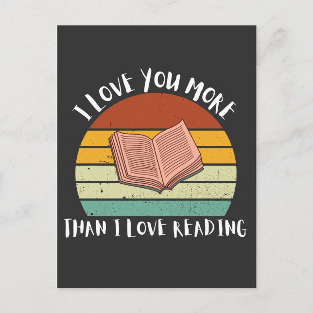 Postal Festiva Divertido Te Amo Más Que Leer (Anverso)