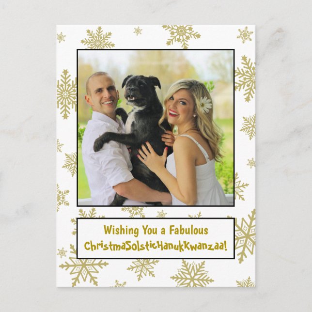 Postal Festiva Divertido y extravagante saludo de temporada inclu (Anverso)