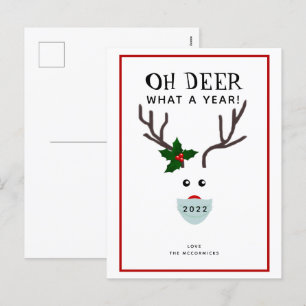 Postal Festiva Divertidos Oh Deer Qué Navidades De Un Año 2021