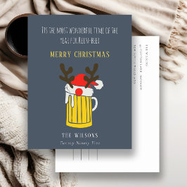 Postal Festiva Diviértete Azul Tiempo Maravilloso Para Cerveza Re