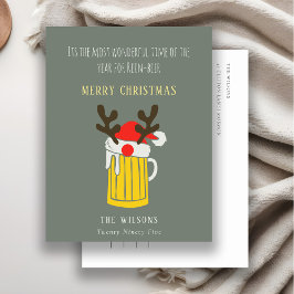 Postal Festiva Diviértete Cute Tiempo Maravilloso Para Cerveza Re