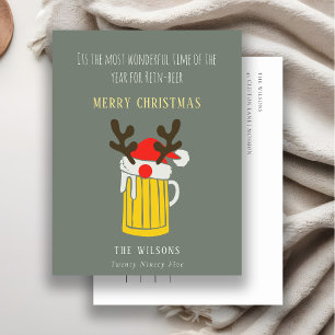 Postal Festiva Diviértete Cute Tiempo Maravilloso Para Cerveza Re