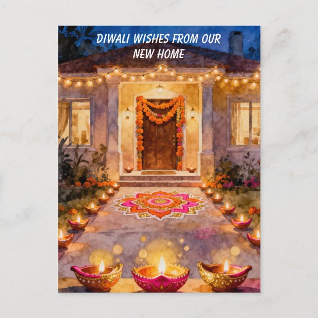 Postal Festiva Diwali New Home Wishes (Anverso)