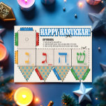 Postal Festiva DIY Dreidel Happy Hanukkah Greeting Card<br><div class="desc">DIY Dreidel Happy Hanukkah - Presenting this fantastic Happy Hanukkah postcard that transforms into the traditional Dreidel game. Designed in the spirit of Hanukkah, all you need is a pair of scissors and glue and you are ready to go. This crafty card is sure to provide so much fun with...</div>