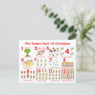 Postal Festiva Doce días de Navidades