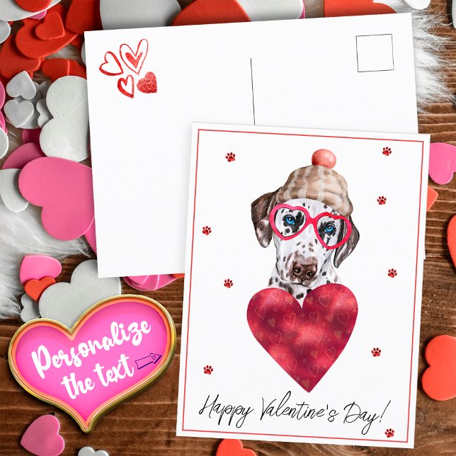 Postal Festiva Dog Lover Valentine Gift Dalmatian (Subido por el creador)