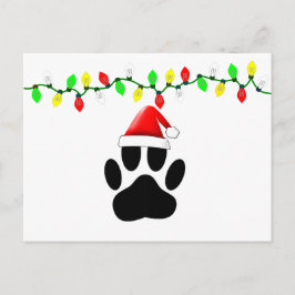 Postal Festiva Dog Pawprint Santa Hat Christmas Lights