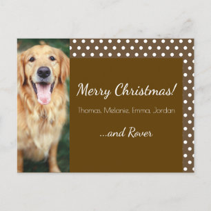 Postal Festiva Dog Photo Family Nombre Polka Dot