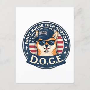 Postal Festiva Doge de apoyo técnico de la Casa Blanca