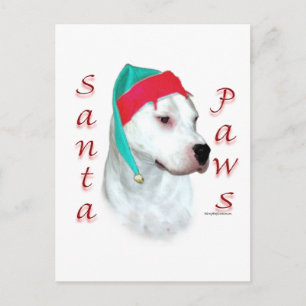 Postal Festiva Dogo Argentino Santa Paws