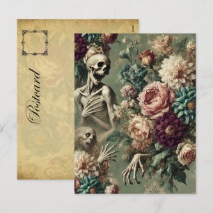 Postal Festiva Dolor de corazón póstumo - Diseño floral gótico