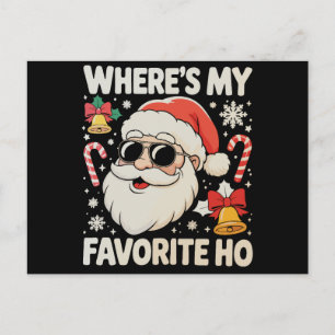 Postal Festiva Dónde está mi Ho favorito Santa Claus travieso de 