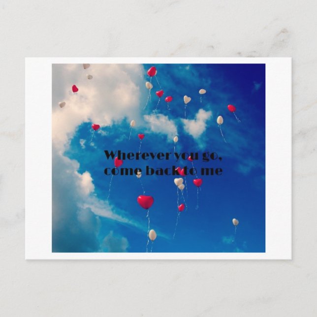 Postal Festiva Donde sea que vayas, vuelve a mí (Anverso)