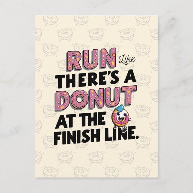 Postal Festiva Donut at the Finish Line Funny Fitness Motivation (Anverso)