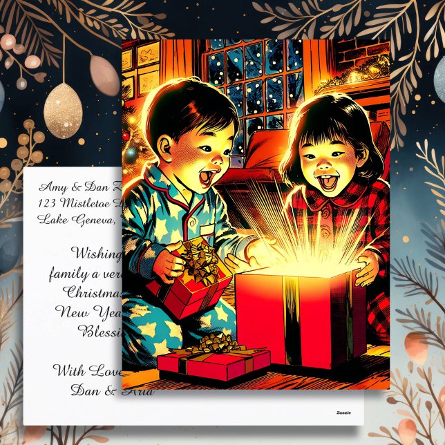 Postal Festiva Dos Navidades infantiles chinos (Subido por el creador)
