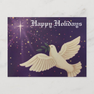 Postal Festiva Dove Peace Felices Fiestas - Postcard