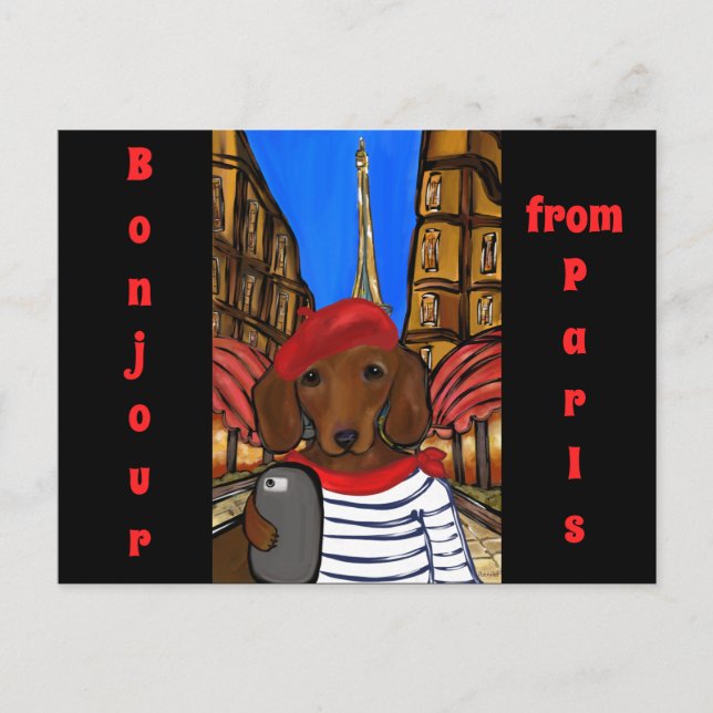 Postal Festiva Doxie Selfie (Anverso)