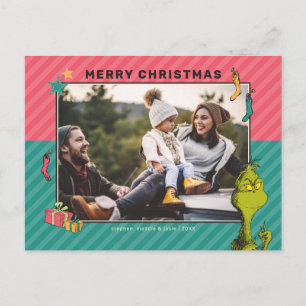 Postal Festiva Dr. Seuss   Foto antigua de la familia Grinch