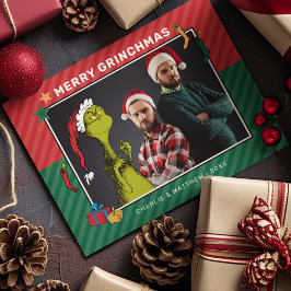 Postal Festiva Dr. Seuss | Foto de la familia Grinch en vacacione