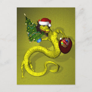 Postal Festiva Dragón amarillo