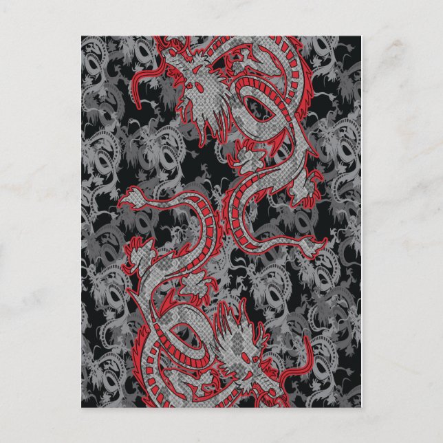 Postal Festiva Dragón chino - Año del dragón (Anverso)