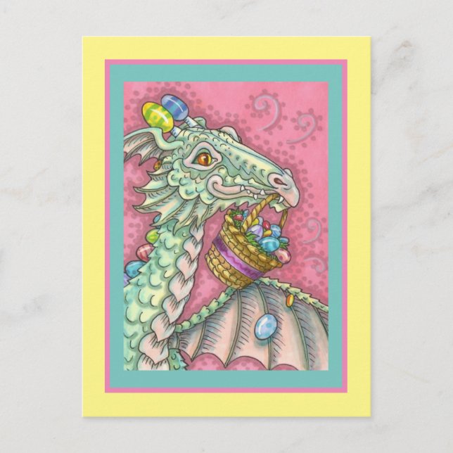 POSTAL FESTIVA DRAGÓN DE HUEVO ORIENTAL, FANTASÍA CORTA (Anverso)