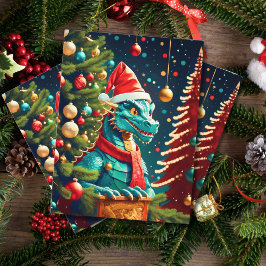 Postal Festiva Dragón De Vintage En Navidades Ai