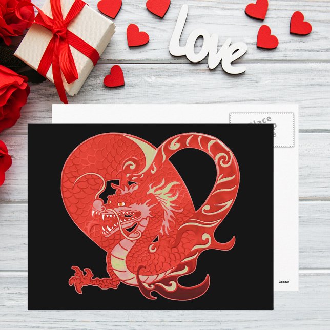Postal Festiva Dragon Heart Valentine (Dragon Heart Valentine Holiday Postcard)