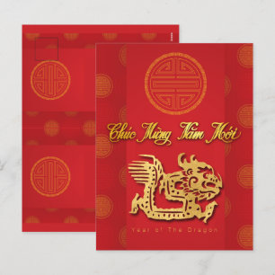 Postal Festiva Dragón vietnamita de Año Nuevo 2024 HPostC