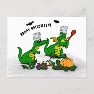 Postal Festiva Dragones - ¡Feliz Halloween! Hoy cocinaré