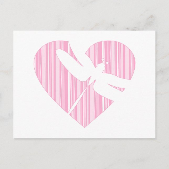 Postal Festiva Dragonfly Valentine Heart (Anverso)