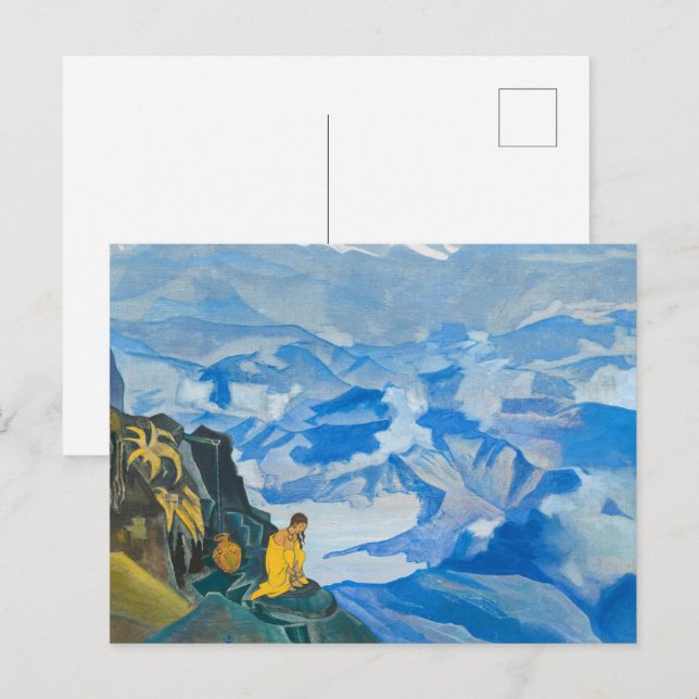 Postal Festiva Drogas de vida de Nicholas Roerich (Anverso / Reverso)