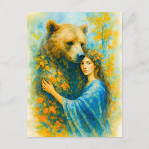 Postal Festiva druidesa celta con oso espíritu