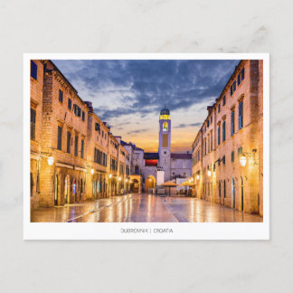 Postal Festiva Dubrovnik, Croacia, imagen nocturna con Stradum
