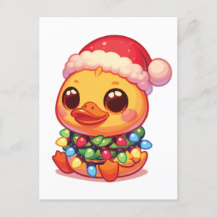 Postal Festiva Duck Merry Christmas Winter Animals Cute Ducks
