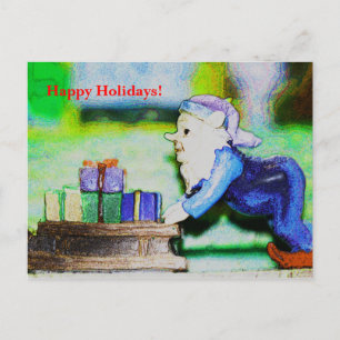 Postal Festiva Duende Ocupado de Shirley Taylor