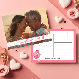 Postal Festiva Dulce acuarela rosa Corazón foto