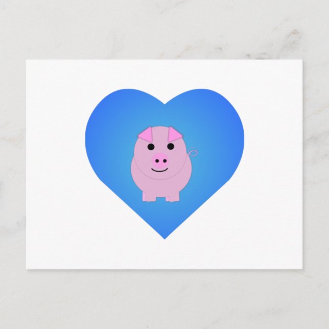 Postal Festiva Dulce Amor de Cerdito (Anverso)