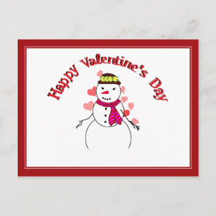 Postal Festiva Dulce Chica de Nieve - Feliz Día de San Valentín