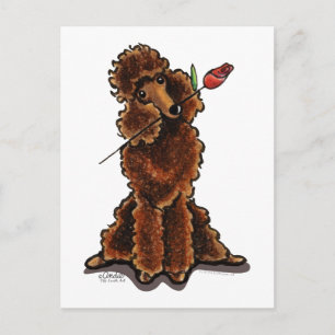 Postal Festiva Dulce chocolate Poodle Valentines