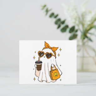 Postal Festiva Dulce Fantasma de la Temporada Espeluznante con Ca