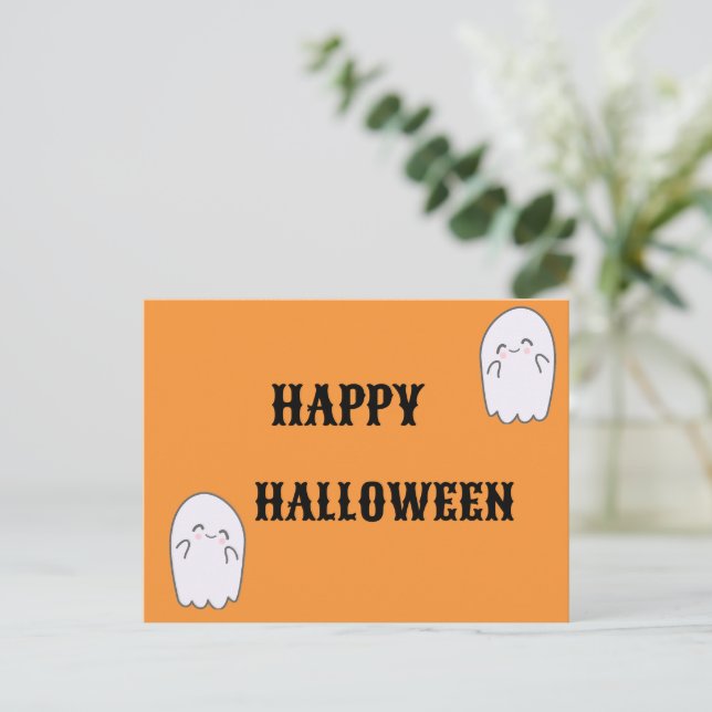 Postal Festiva Dulce Fantasma Halloween (Anverso de pie)