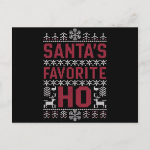 Postal Festiva Dulce Navidades Ho Ugly favoritos de Santa