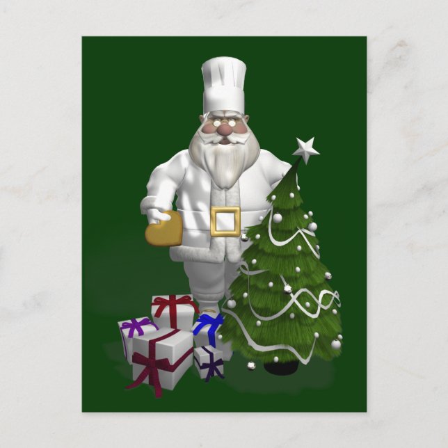 Postal Festiva Dulce Santa Claus Chef (Anverso)
